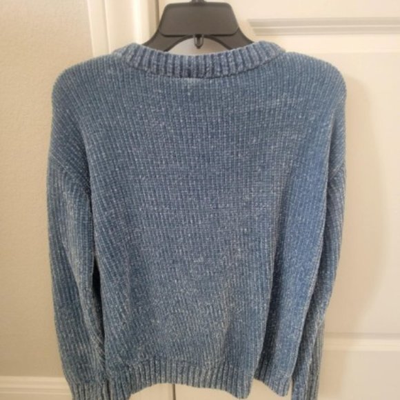 GAP Blue Chenille Chunky Sweater Size S - Picture 3 of 4